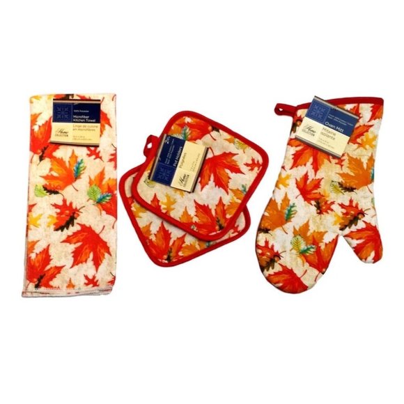 𝅺HOME collection Autumn Kitchen Oven Mitt Set sku10 - Picture 1 of 1